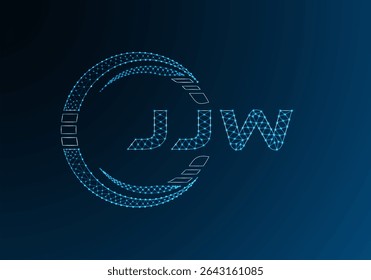 JJW low poly letter logo vector design. JJW lower poly logo design. Low poly logo.