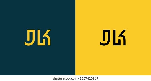 JK abstract minimalist letters Logo Monogram. It is a minimalist logo, this logo is made by combining two letters