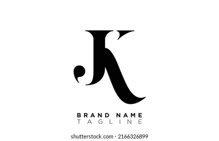 JK Alphabet letters Initials Monogram logo KJ, J and K
