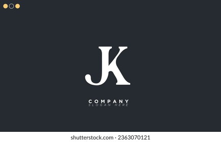 JK Alphabet letters Initial Monogram Logo KJ, J und K
