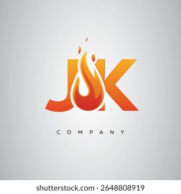 JK Creative Fire Letter Logo Design