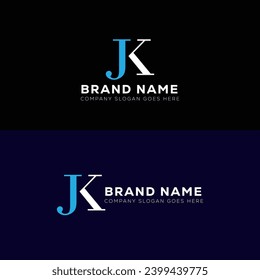 JK creative initials letter logo design concept. JK icon design. J K