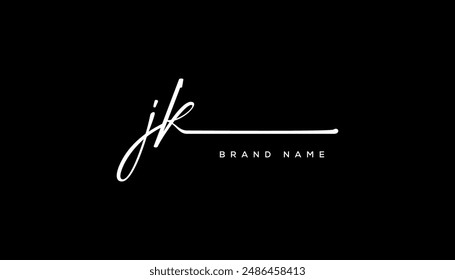 JK etter beauty handwriting vector logo. 
