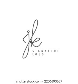 JK initial based vector logo. Handwriting and signature logo. Logo for wedding, beauty, cosmetic, fashion, business, and company.