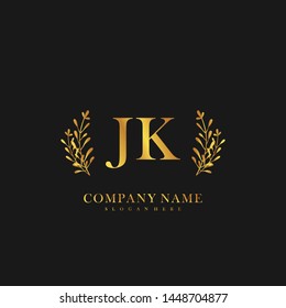 JK Initial beauty floral logo template