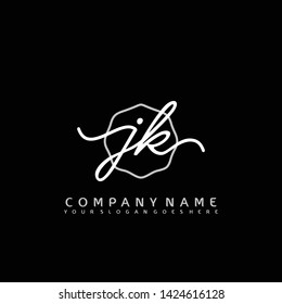 JK Initial handwriting logo concept