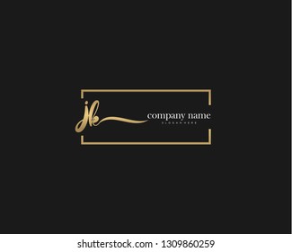 JK Initial handwriting logo vector. Hand lettering for designs.
