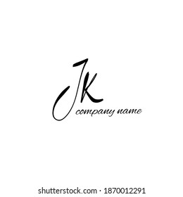 JK initial handwriting monogram logo
