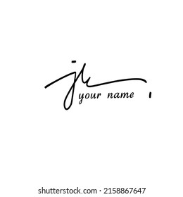 Jk Initial Handwriting Sign Logo Vector Stock Vector (Royalty Free ...