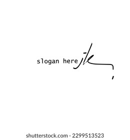 jk Initial Handwriting Signature Logo Vector with tagline