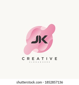 JK Initial Letter Colorful logo icon design template elements Vecto