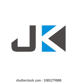 JK initial letter logo design template vector 