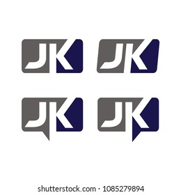JK initial letter logo design template vector 