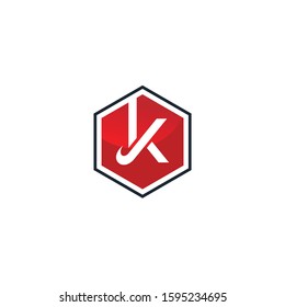 JK initial logo, icon logo abstarct