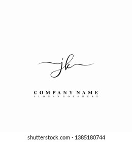 JK Initial luxury handwriting logo vector