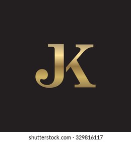 JK initial monogram golden logo
