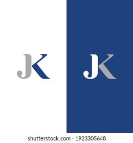 JK Initials logo Capital Letters Navy Blue Grey colors 002