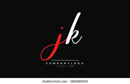 JK initials monogram letter text alphabet logo design