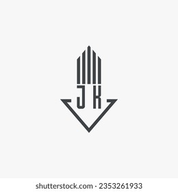 JK initials Real Estate Logo stock illustration. Logo vector