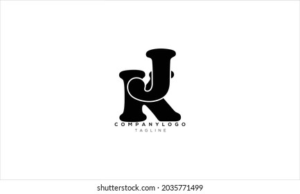 JK, KJ, Abstract initial monogram letter alphabet logo design