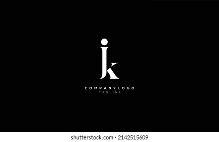 JK KJ Abstract initial monogram letter alphabet logo design