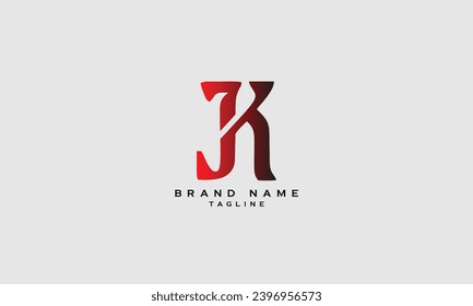 JK, KJ, Abstract initial monogram letter alphabet logo design