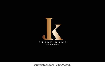 JK, KJ, Abstract initial monogram letter alphabet logo design