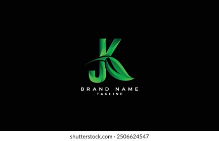 JK, KJ, Abstract initial monogram letter alphabet logo design