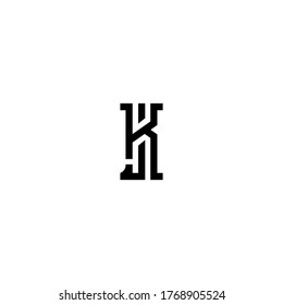JK KJ Letter Logo Design with Creative