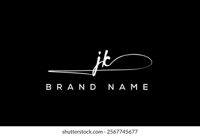 JK letter beauty handwriting vector logo