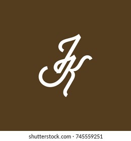 JK Letter creative square background
