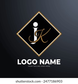 JK letter icon alphabet logo vector elegant design