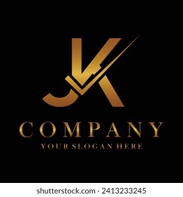 Vector de plantilla de diseño de logotipo de carta JK. Letras creativas del concepto del logo de JK.
