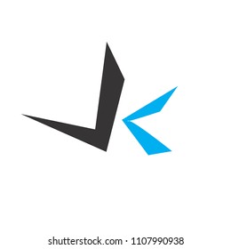 jk letter vector logo. vk letter vector logo