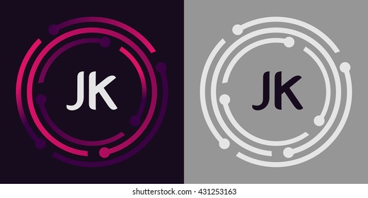 JK letters business logo icon design 