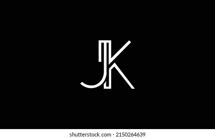 JK logo design vector. monogram logotype template. initials JK symbol icon graphic
