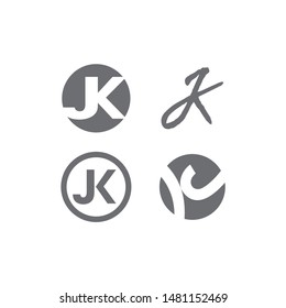 JK logo initial letter design template vector illustration