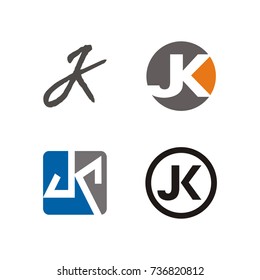 JK logo initial letter design template vector