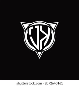 JK Logo monogram isolated with circle shape and three arrow design template