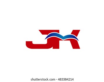 JK Logo. Vector Graphic Branding Letter Element

