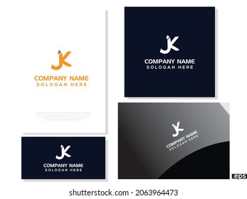 jk love modern minimal logo.jk Heard Flat professional Brand kj luxury golden logo design png. business monogram design