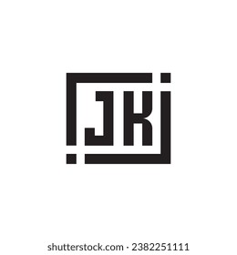 JK minimalist geometric symbol logo in high quality professional design that will print well across any print media