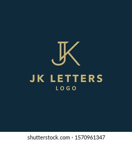 JK monogram letters logo. Vector illustration.