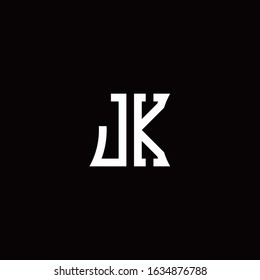 JK monogram logo with curved side style design template