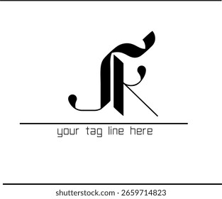 JK Monogram Logo – Premium J and K Overlapping Calligraphy Style