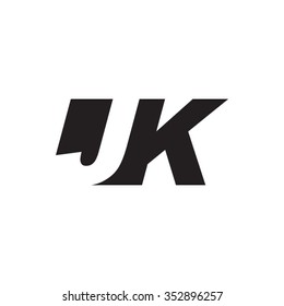 JK negative space letter logo