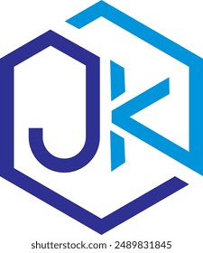 JK Polygon logo design, icon, symbol, vector file