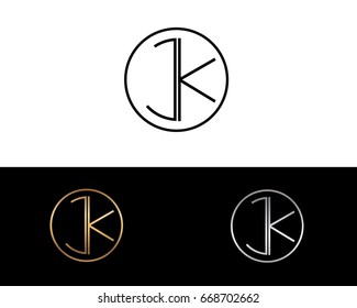 JK round circle shape initial letter logo
