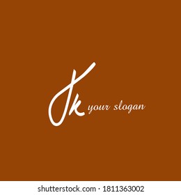 jk sign symbol Initial handwriting logo vector