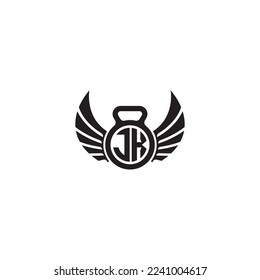 JK simple fitness gym concept in high quality professional design that will print well across any print media